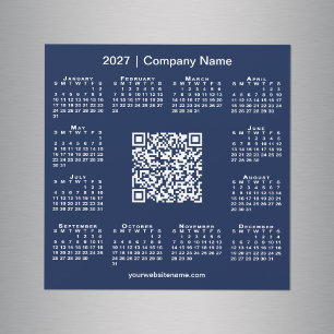 2027年カレンダー オリジナル ビジネスQRコード ネイビーマグネット