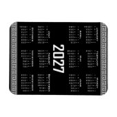 2027年カレンダー ギリシャ模様 白黒 マグネット (横)