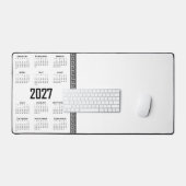 2027年カレンダー ギリシャ模様 黒と白 デスクマット (キーボード&マウス)
