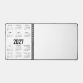 2027年カレンダー ギリシャ模様 黒と白 デスクマット (正面)