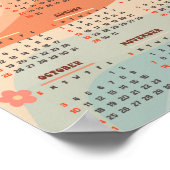 2027年カレンダー グルービー ヴィンテージ パステル スワール ポスター (角)