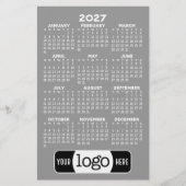 2027年カレンダー - グレーシンプルロゴ 便箋 (正面)
