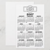 2027年カレンダー - シンプルブラックミニマムロゴ 便箋 (正面/裏面)