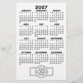 2027年カレンダー - シンプルブラックミニマムロゴ 便箋 (正面)
