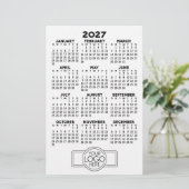 2027年カレンダー - シンプルブラックミニマムロゴ 便箋 (スタンド正面)