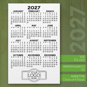 2027年カレンダー - シンプルブラックミニマムロゴ 便箋