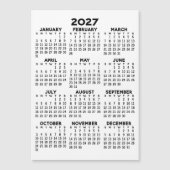 2027年カレンダー - シンプル マグネットカード マグネット招待状 (正面)