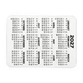 2027年カレンダー - シンプル モノクロ マグネット (横)