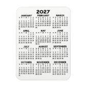 2027年カレンダー - シンプル モノクロ マグネット (縦)