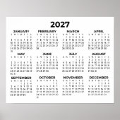 2027年カレンダー シンプル 横向き ポスター (正面)