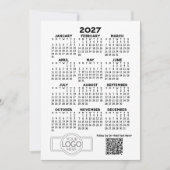 2027年カレンダー ビジネス ロゴとQRコード入り シーズンカード (正面)