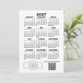2027年カレンダー ビジネス ロゴとQRコード入り シーズンカード (スタンド正面)