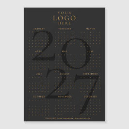 2027年カレンダー ビジネス ロゴ ブラックゴールド マグネット