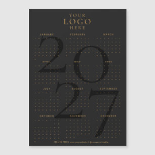 2027年カレンダー ビジネス ロゴ ブラックゴールド マグネット