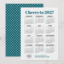 2027年カレンダー ビジネス 企業ロゴ 星 シーズンカード