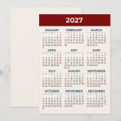 2027年カレンダー フルイヤー カスタムカラー カード (正面/裏面)