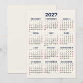 2027年カレンダー フルイヤー カラーオーダー カード (正面/裏面)