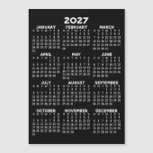 2027年カレンダー ブラック マグネット カード (正面)