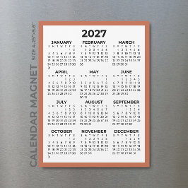 2027年カレンダー マグネット テラコッタ オールインワン