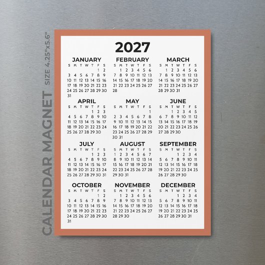 2027年カレンダー マグネット テラコッタ オールインワン