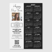 2027年カレンダー マグネット - ロゴ、QRコード、写真付き (正面)