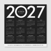 2027年カレンダー ミニマリスト ビジネス ロゴ 黒 白 (正面)