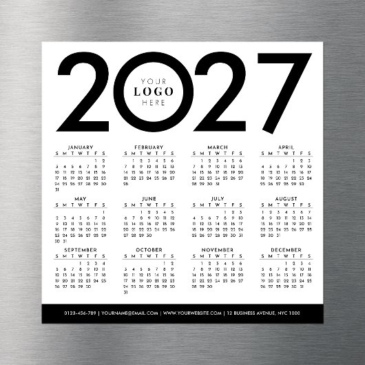 2027年カレンダー ミニマリスト モダン ビジネス ロゴ