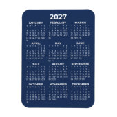 2027年カレンダー(ミニ・ネイビーブルー)基本デザイン マグネット (縦)