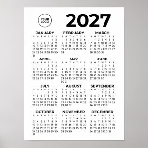 2027年カレンダー モダンビジネス 法人用 ロゴ入り ポスター