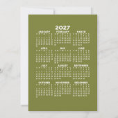 2027年カレンダー モダン 喜び 平和 ロゴ追加 - ビジネス シーズンカード (裏面)