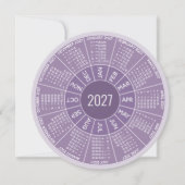 2027年カレンダー ユニーク ビジネス パープル 挨拶 シーズンカード (正面)