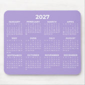 2027年カレンダー ラベンダー ホワイト マウスパッド (正面)