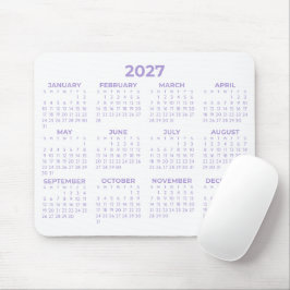2027年カレンダー ラベンダー 紫 白 マウスパッド