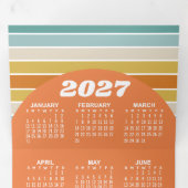 2027年カレンダー - ロゴ写真 - モダンボホーアーチ 三つ折りクリスマスカード (内部最初)
