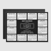 2027年カレンダー - ロゴ連絡先 ブラック マグネット (正面/裏面)