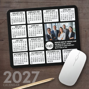 2027年カレンダー - ロゴ、写真ビジネス マウスパッド