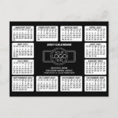 2027年カレンダー ロゴ 連絡先情報 ポストカード (正面)