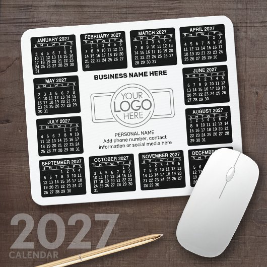 2027年カレンダー ロゴ 連絡先 マウスパッド