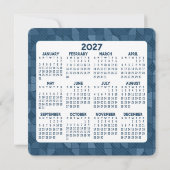 2027年カレンダー ロゴ 青 ビジネスグリーティング シーズンカード (裏面)