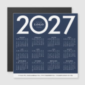2027年カレンダー 企業ロゴ ネイビーブルー (正面/裏面)