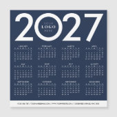2027年カレンダー 企業ロゴ ネイビーブルー (正面)