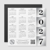 2027年カレンダー 企業ロゴ QRコード クロームシルバー (正面/裏面)