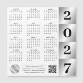 2027年カレンダー 企業ロゴ QRコード クロームシルバー (正面)