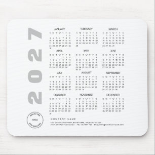 2027年カレンダー 会社ロゴ クライアントプロモーションギフト マウスパッド
