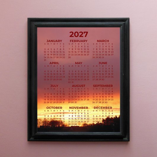 2027年カレンダー 写真入り通年表示 フォトプリント