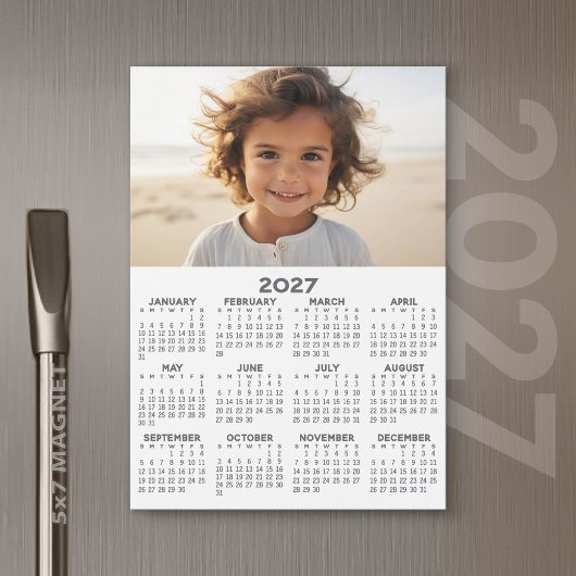 2027年カレンダー 写真入り マグネットカード 1年分