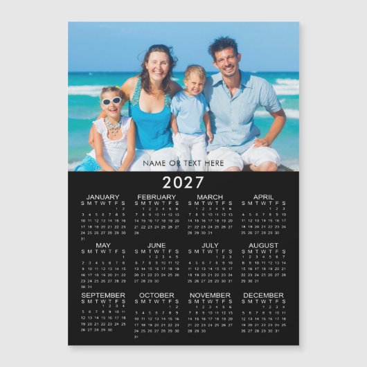2027年カレンダー 写真 カスタム マグネット (正面)