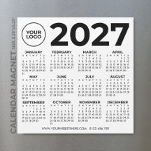 2027年カレンダー 基本 シンプル モダン ビジネスロゴ