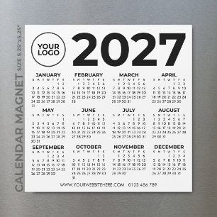 2027年カレンダー 基本 シンプル モダン ビジネスロゴ