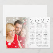 2027年カレンダー　家族写真のオーバーレイ メリークリスマス シーズンカード (正面/裏面)